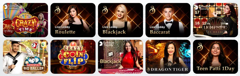 Jeux de casino en direct MIDARION CASINO
