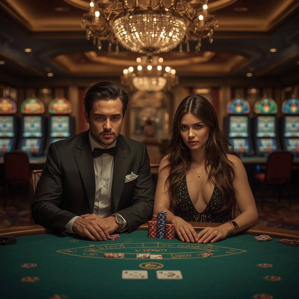 Deux joueurs de poker dans un MIDARION CASINO
